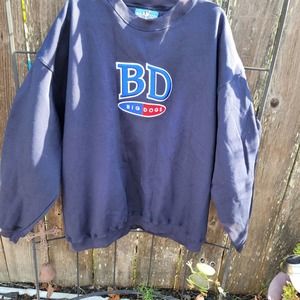 Vintage Big Dogs Sweatshirt Fun & Attitude Mens Sz 3X Navy Blue Embroidered Logo